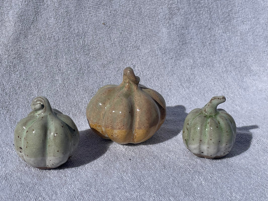 Mini Pumpkins: Minty Green (Set of 3)